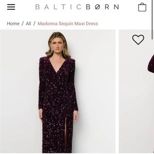 Baltic Born Madonna Sequin Maxi Dress - Plum/Purple, Long Sleeve